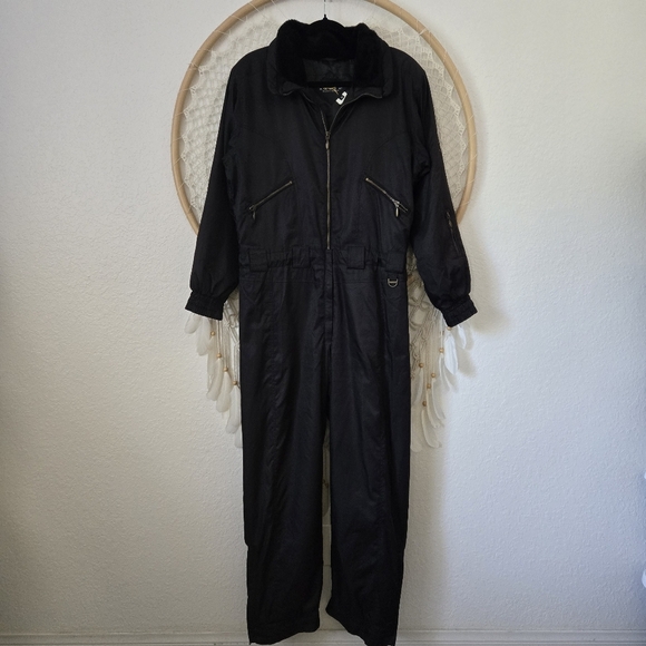 Vintage Rawik Snowsuit Jumpsuit Black Medium - Picture 1 of 16